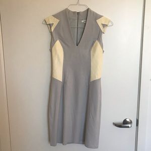 Helmut Lang leather panel dress